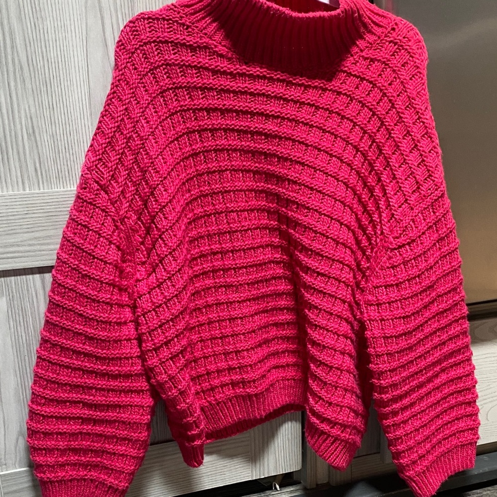 H&M Vibrant Red Cowl Neck Sweater